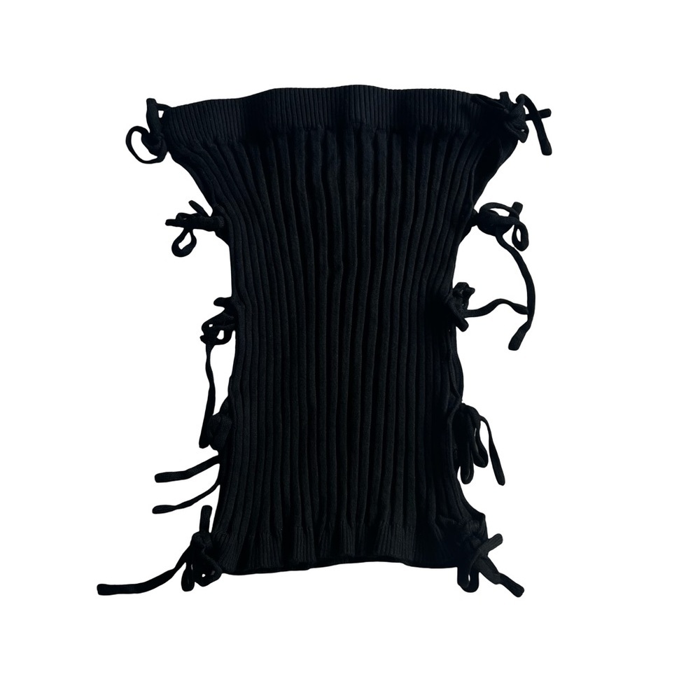 Edikted Ribbed Bow Tube Top Black